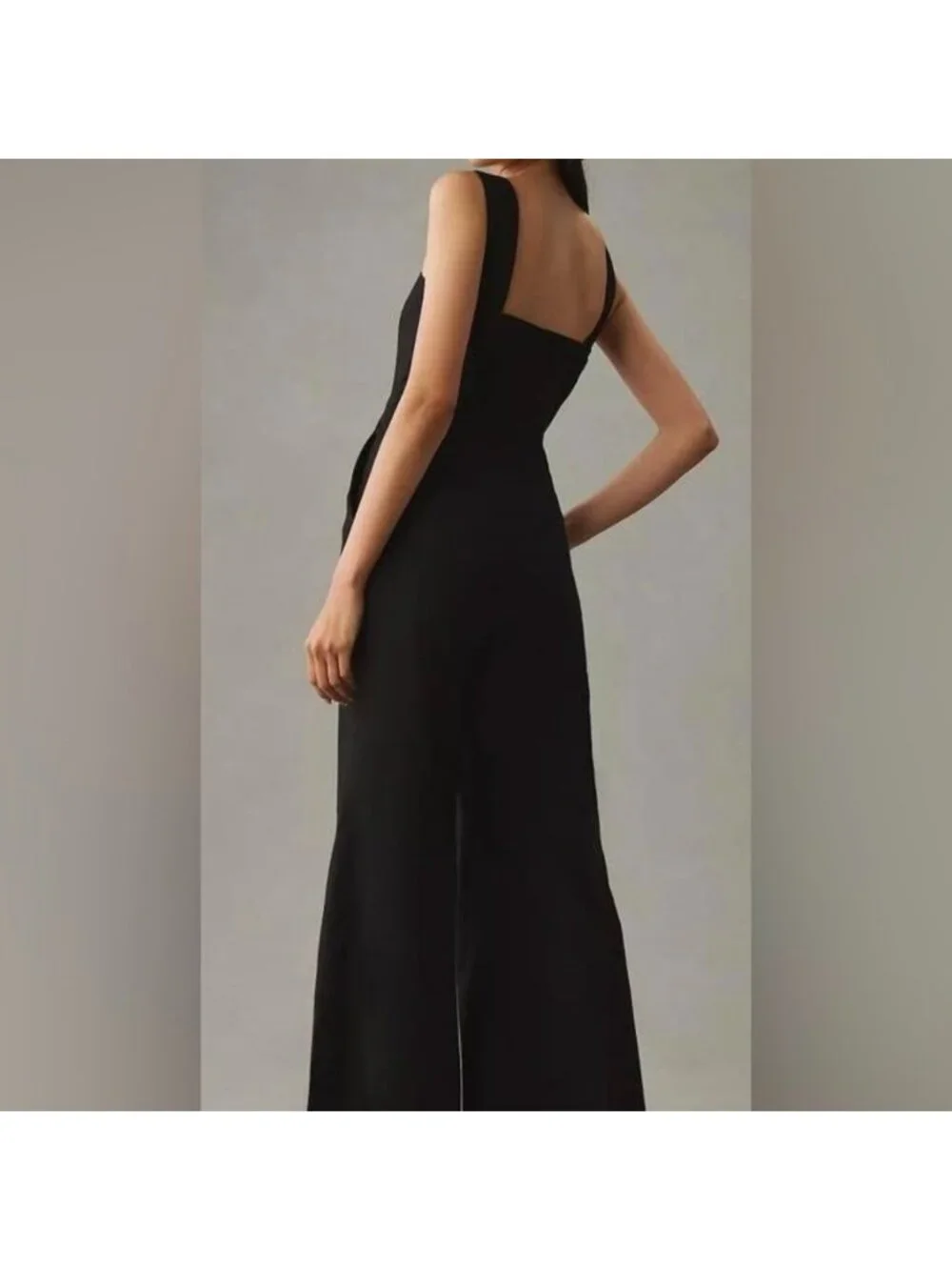 Maeve by Anthropologie The Colette Black Button Front Sleeveless Jumpsuit Size 6 - Picture 2 of 9